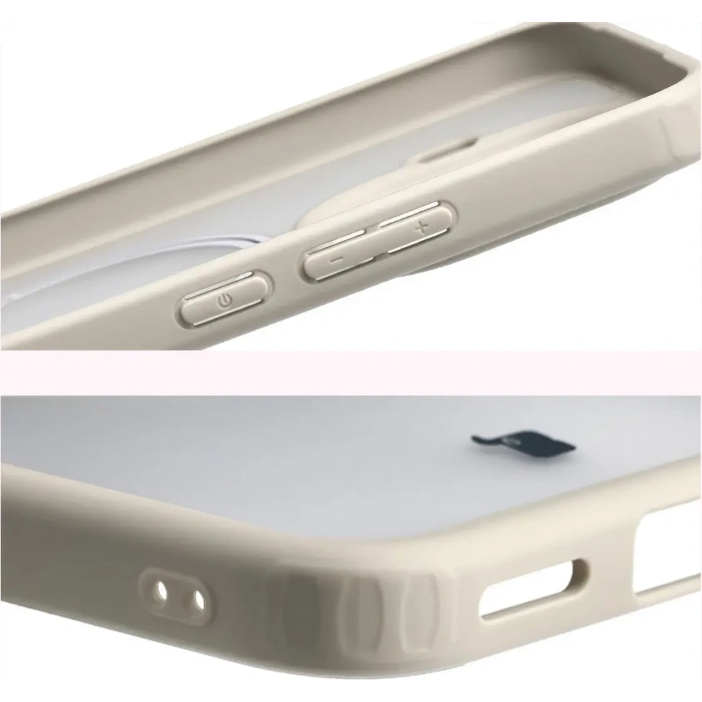 Etui z pierścieniem magnetycznym Bizon Case MatteO do Xiaomi 15T Pro przydymione-beżowe