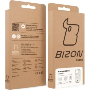 Etui z pierścieniem magnetycznym Bizon Case MatteO do Xiaomi 15T Pro przydymione-beżowe