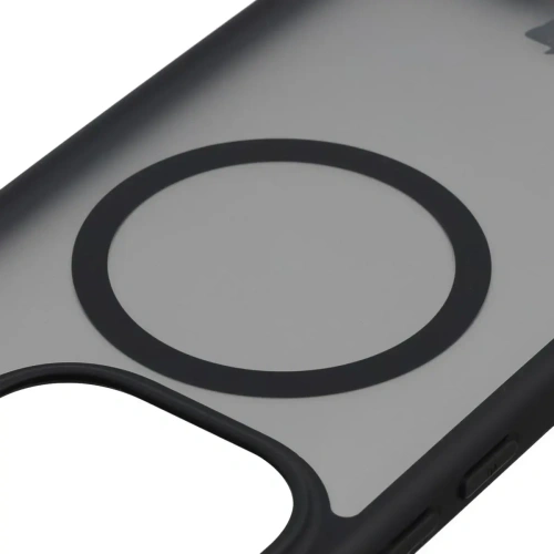 Etui z pierścieniem magnetycznym Bizon Case MatteO do Xiaomi 15T Pro przydymione-czarne