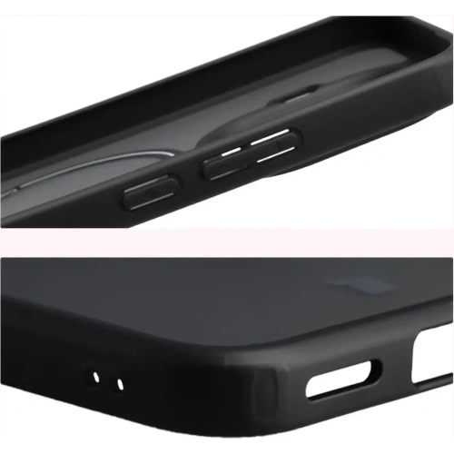 Etui z pierścieniem magnetycznym Bizon Case MatteO do Xiaomi 15T Pro przydymione-czarne