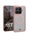 Etui z pierścieniem magnetycznym Bizon Case MatteO do Xiaomi 15T Pro przydymione-jasnoróżowe