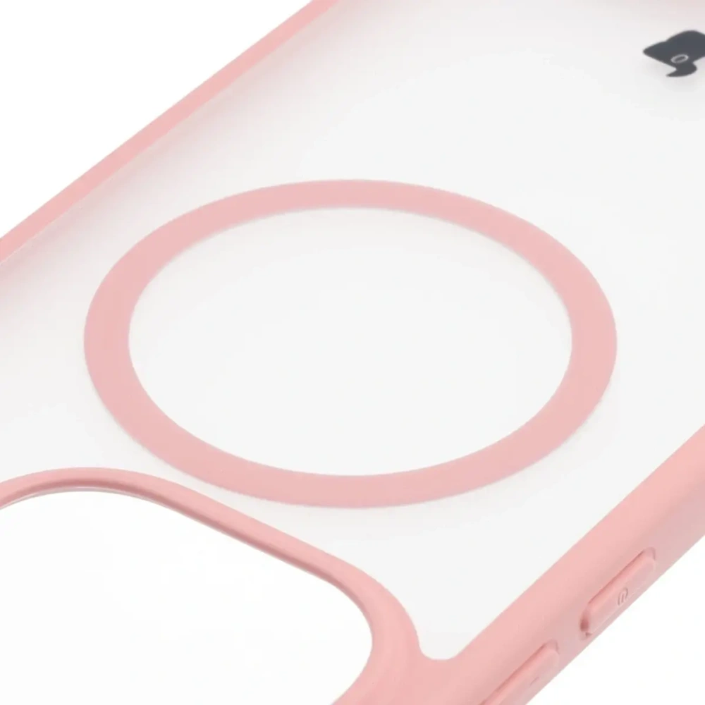 Etui z pierścieniem magnetycznym Bizon Case MatteO do Xiaomi 15T Pro przydymione-jasnoróżowe