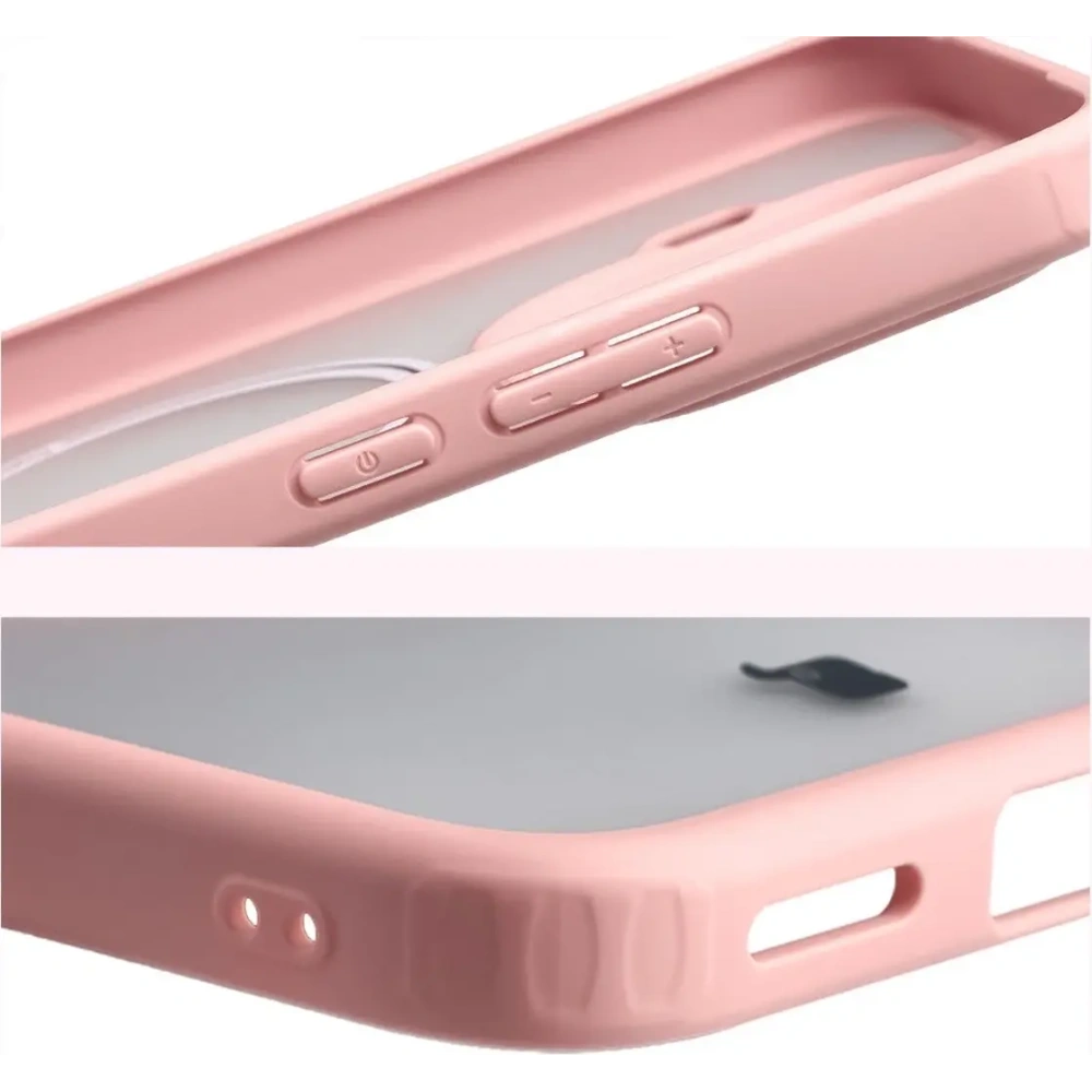 Etui z pierścieniem magnetycznym Bizon Case MatteO do Xiaomi 15T Pro przydymione-jasnoróżowe