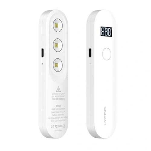 Kup LYFRO Beam lampă de dezinfectare mini UV-C sterilizator manual alb/white - UNIQ231WHT - {ean13} - Sklep Home Screen