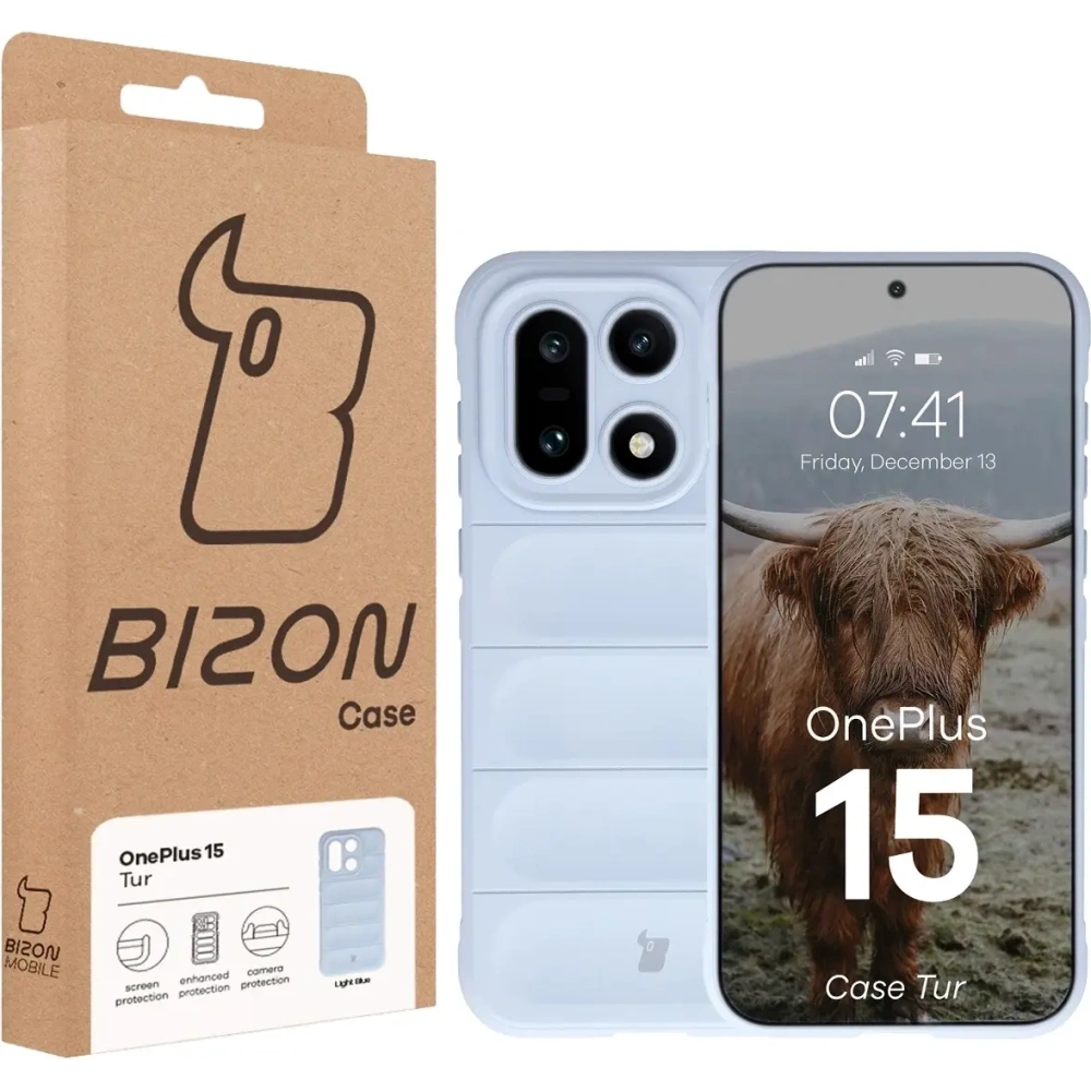 Pancerne etui Bizon Case Tur do OnePlus 15 jasnoniebieskie