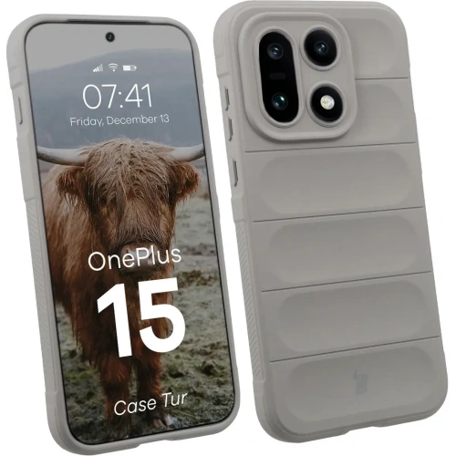 Pancerne etui Bizon Case Tur do OnePlus 15 jasnoszare