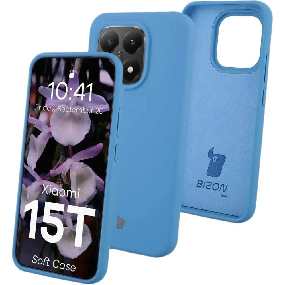Silikonowe etui Bizon Soft Case do Xiaomi 15T niebieskie