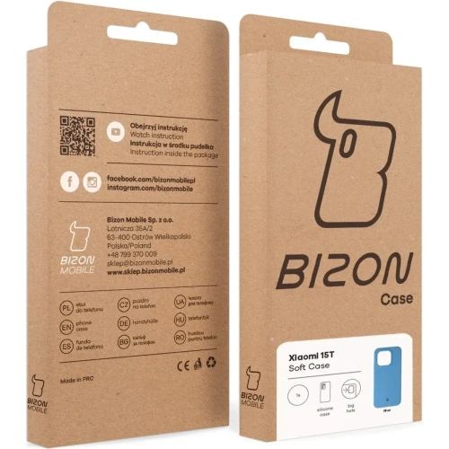 Silikonowe etui Bizon Soft Case do Xiaomi 15T niebieskie