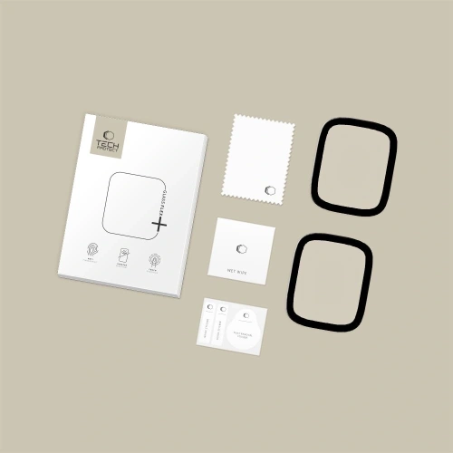 Szkło hybrydowe Tech-Protect Glass Flex+ do Apple Watch 4/5/6/SE 1 / 2 / 3 44mm Black [2 PACK]