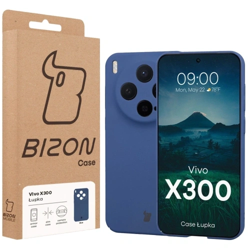 Etui Bizon Case Łupka do Vivo X300 niebieskie