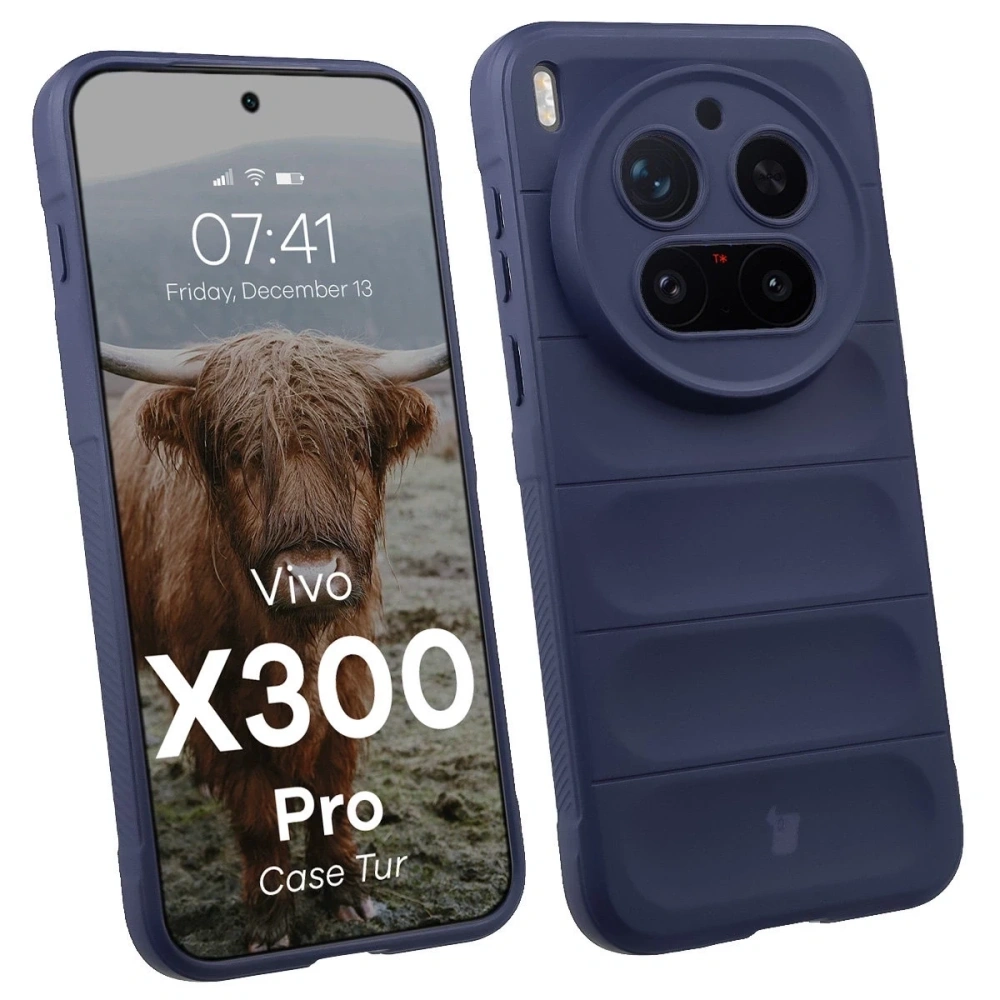 Pancerne etui Bizon Case Tur do Vivo X300 Pro granatowe