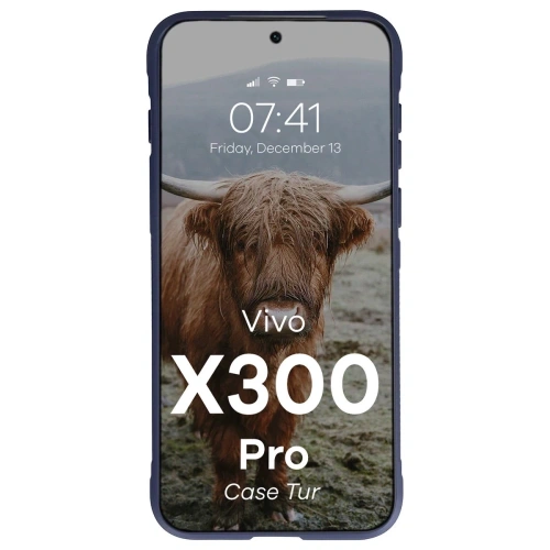 Pancerne etui Bizon Case Tur do Vivo X300 Pro granatowe