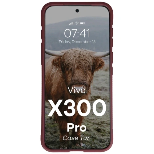 Pancerne etui Bizon Case Tur do Vivo X300 Pro burgundowe