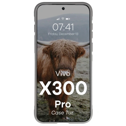Pancerne etui Bizon Case Tur do Vivo X300 Pro jasnoszare