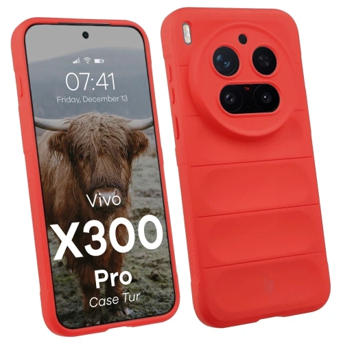 Pancerne etui Bizon Case Tur do Vivo X300 Pro czerwone