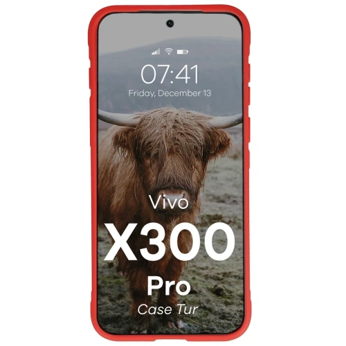 Pancerne etui Bizon Case Tur do Vivo X300 Pro czerwone