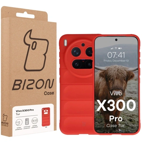 Pancerne etui Bizon Case Tur do Vivo X300 Pro czerwone
