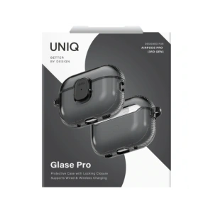 Etui UNIQ Glase Pro do Apple AirPods Pro 3 Lock Case smoke