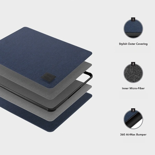 Kup UNIQ Dfender Laptop-Tasche 16" grau/mergelgrau - UNIQ235GRY - {ean13} - Sklep Home Screen