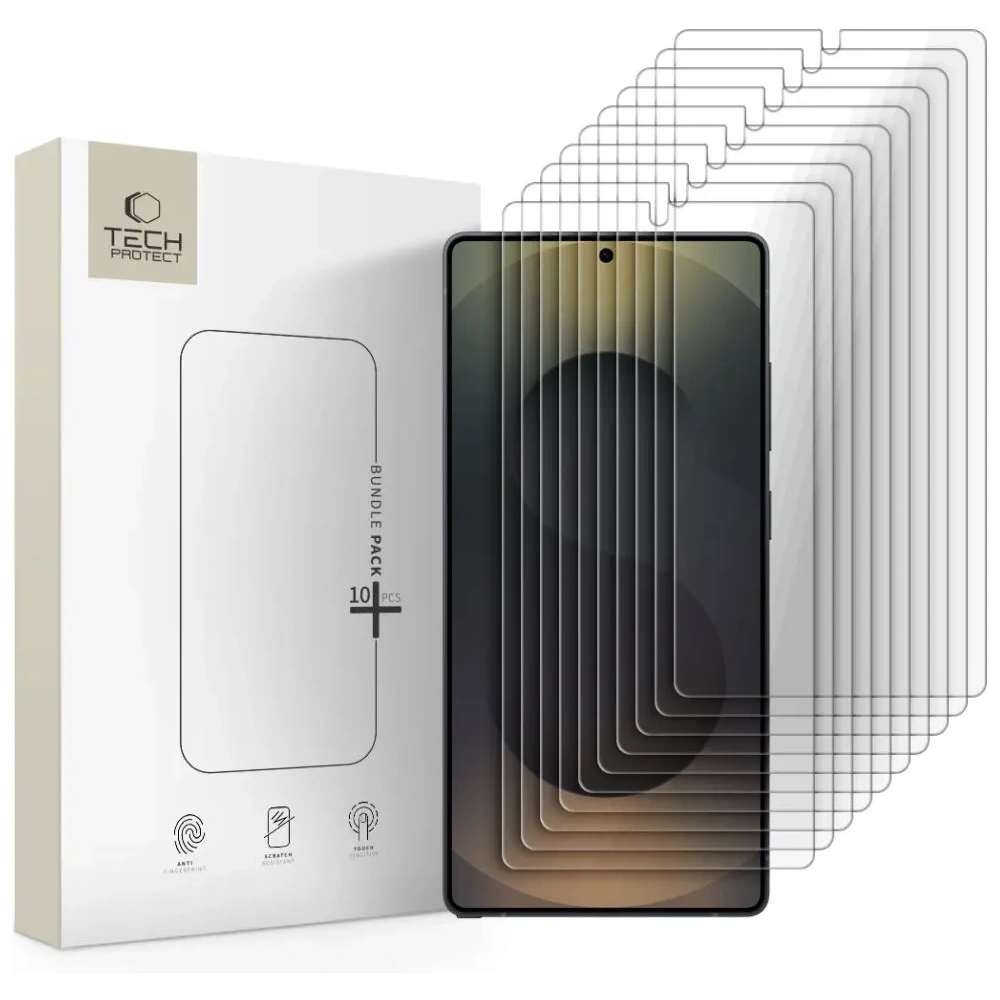 Szkło hartowane Tech-Protect Bundle do Samsung Galaxy S25 Ultra Clear [10 PACK]