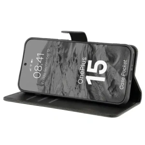 Etui z klapką Bizon Case Pocket do OnePlus 15 czarne