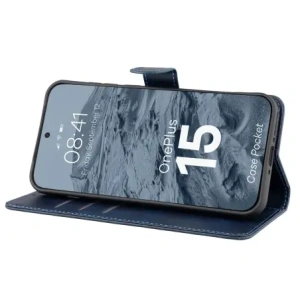 Etui z klapką Bizon Case Pocket do OnePlus 15 granatowe