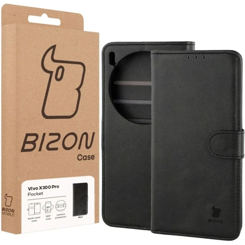 Etui z klapką Bizon Case Pocket do Vivo X300 Pro czarne