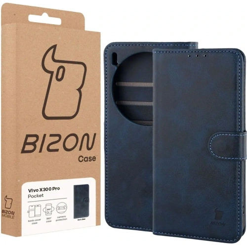 Etui z klapką Bizon Case Pocket do Vivo X300 Pro granatowe
