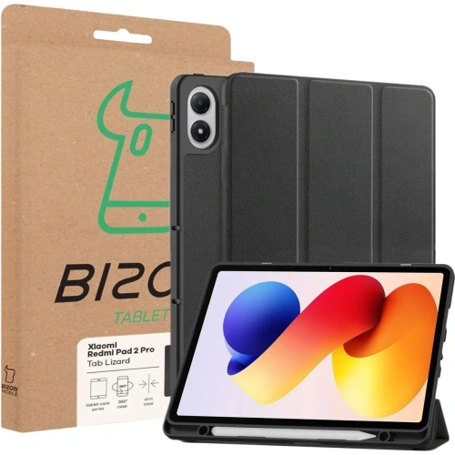 Etui z klapką Bizon Case Tab Lizard do Xiaomi Redmi Pad 2 Pro czarne