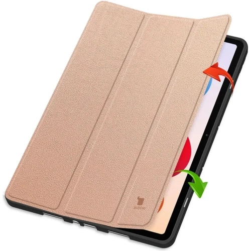 Etui z klapką Bizon Case Tab Lizard do Xiaomi Redmi Pad 2 Pro różowozłote