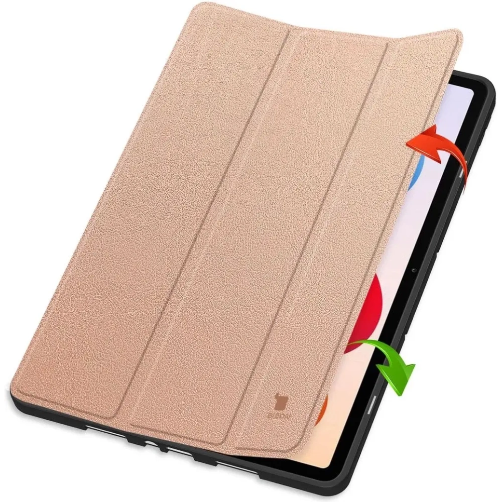 Etui z klapką Bizon Case Tab Lizard do Xiaomi Redmi Pad 2 Pro różowozłote