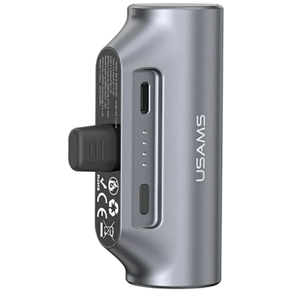 Powerbank USAMS PB79 Mini Tail Plug Portable 3000mAh USB-C szary