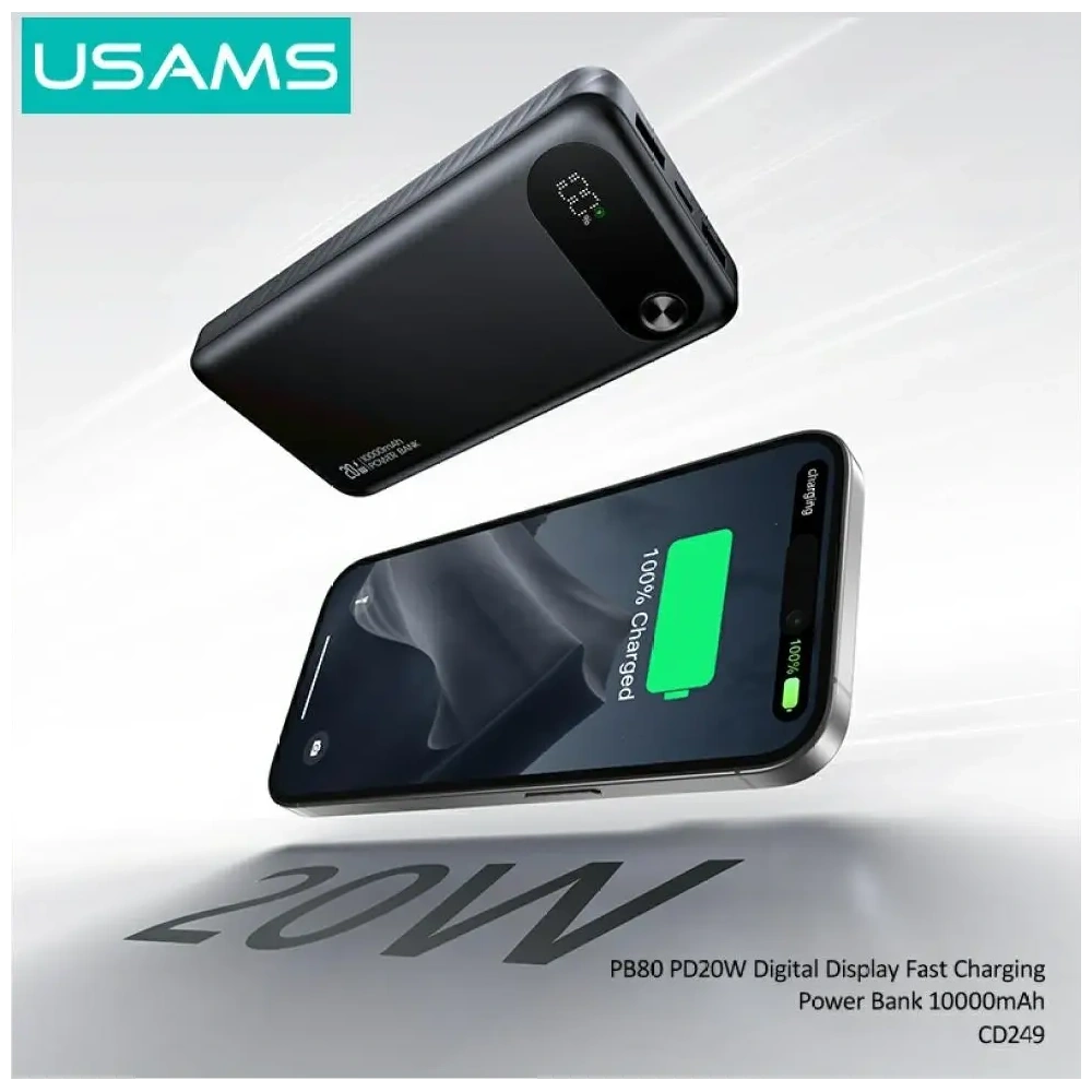 Powerbank USAMS PB80 PD20W 10000mAh czarny