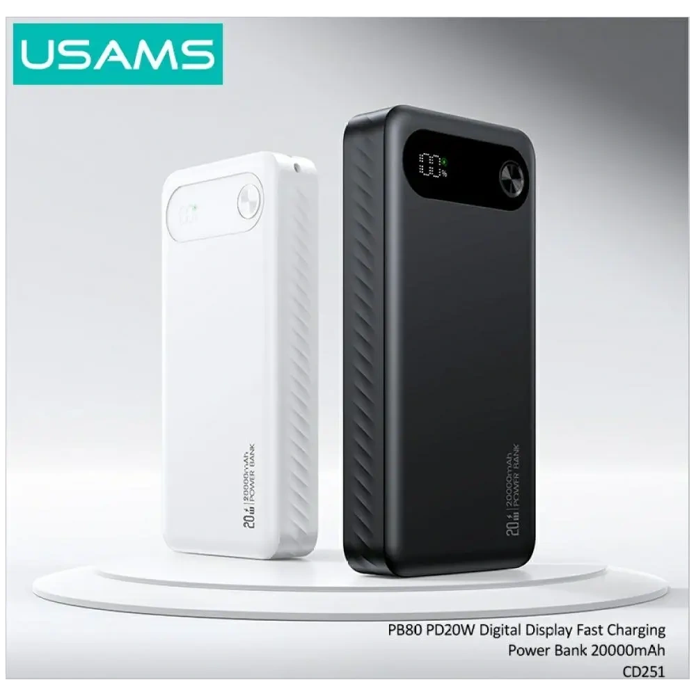 Powerbank USAMS PB80 PD20W 20000mAh biały
