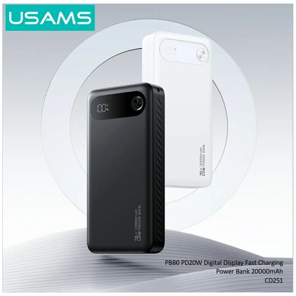 Powerbank USAMS PB80 PD20W 20000mAh biały