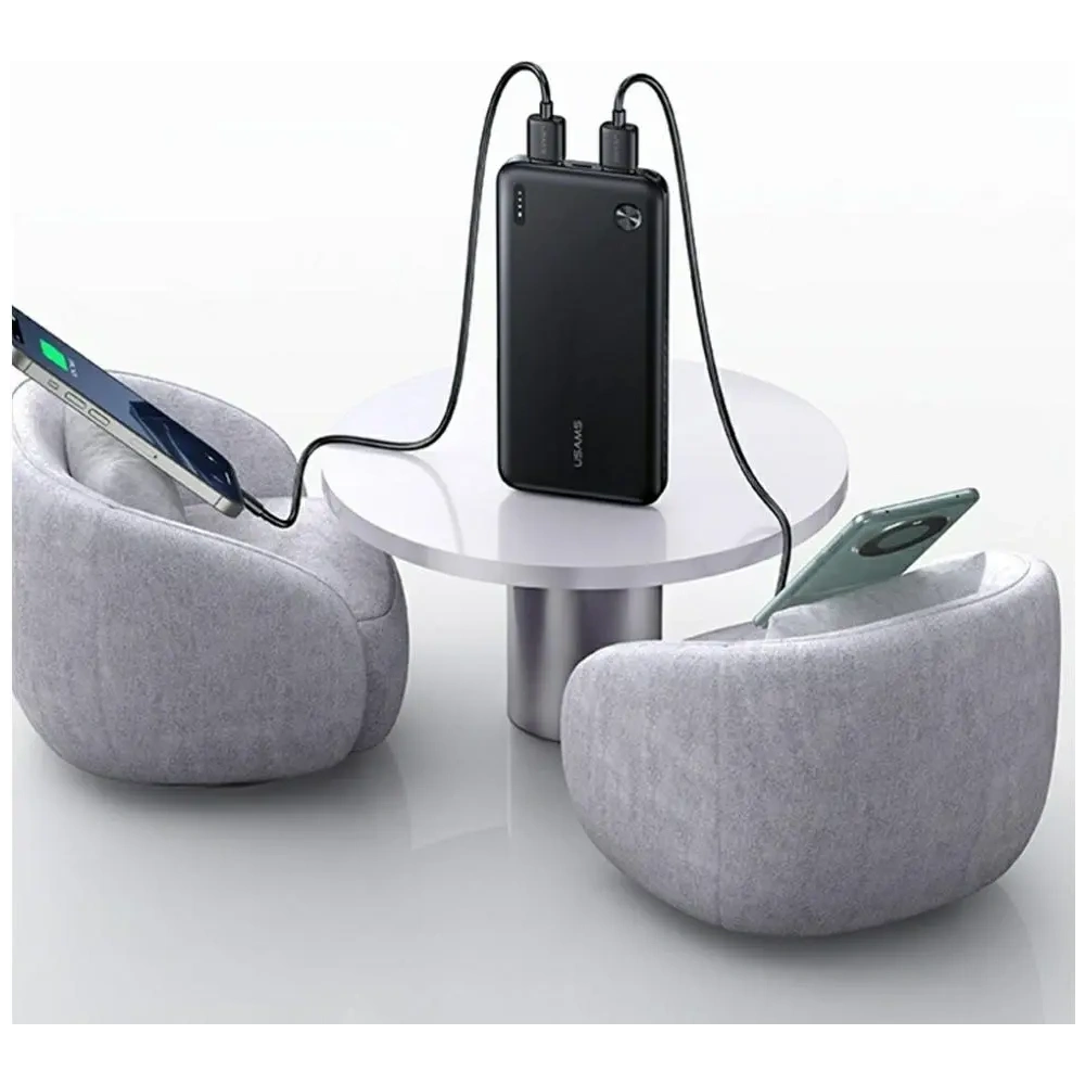 Powerbank USAMS PB83 2xUSB-A, USB-C 10000mAh biały