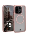 Etui z pierścieniem magnetycznym Bizon Case MatteO do OnePlus 15 przydymione-jasnoróżowe