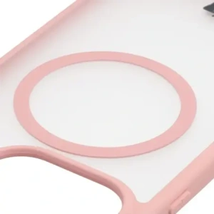 Etui z pierścieniem magnetycznym Bizon Case MatteO do OnePlus 15 przydymione-jasnoróżowe