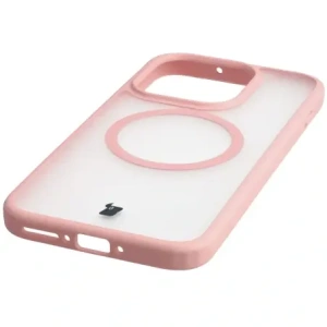 Etui z pierścieniem magnetycznym Bizon Case MatteO do OnePlus 15 przydymione-jasnoróżowe