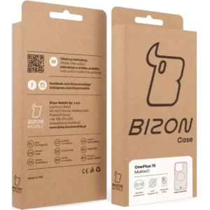 Etui z pierścieniem magnetycznym Bizon Case MatteO do OnePlus 15 przydymione-jasnoróżowe