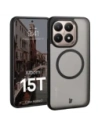 Etui z pierścieniem magnetycznym Bizon Case MatteO do Xiaomi 15T przydymione-czarne