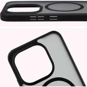 Etui z pierścieniem magnetycznym Bizon Case MatteO do Xiaomi 15T przydymione-czarne