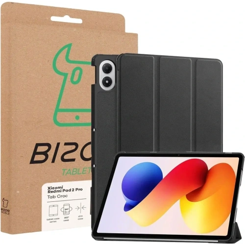 Etui z klapką Bizon Case Tab Croc do Xiaomi Redmi Pad 2 Pro czarne