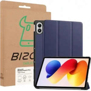 Etui z klapką Bizon Case Tab Croc do Xiaomi Redmi Pad 2 Pro granatowe