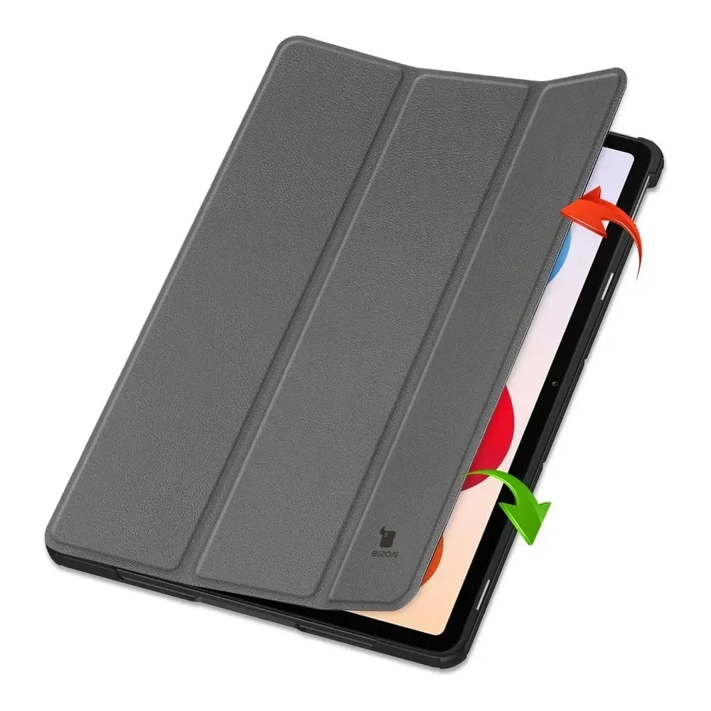 Etui z klapką Bizon Case Tab Croc do Xiaomi Redmi Pad 2 Pro szare