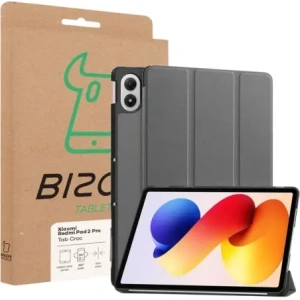 Etui z klapką Bizon Case Tab Croc do Xiaomi Redmi Pad 2 Pro szare