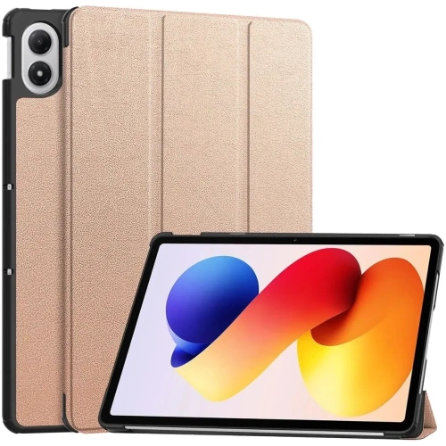 Etui z klapką Bizon Case Tab Croc do Xiaomi Redmi Pad 2 Pro różowozłote