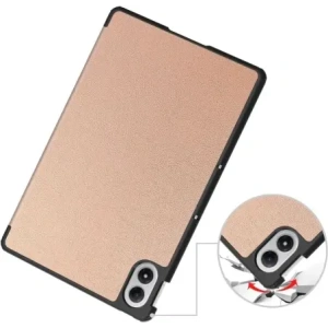 Etui z klapką Bizon Case Tab Croc do Xiaomi Redmi Pad 2 Pro różowozłote