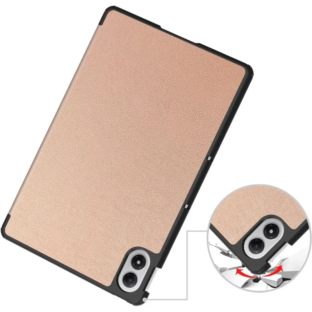 Etui z klapką Bizon Case Tab Croc do Xiaomi Redmi Pad 2 Pro różowozłote