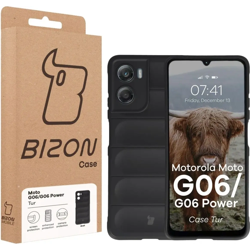 Pancerne etui Bizon Case Tur do Motorola Moto G06 4G / G06 Power 4G czarne
